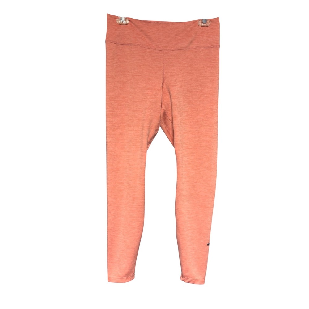 Nike Dri-FIT‎ Women's High Waisted Leggings Coral Heathered Training Pants Large